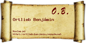Ortlieb Benjámin névjegykártya
